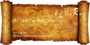Ádám Réka névjegykártya